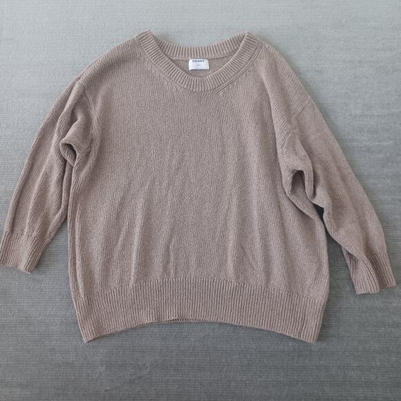 Old Navy‎ Sweater Women 3X Tan Tunic Casual Wide Neck Minimalist Clean Girl - Picture 10 of 10